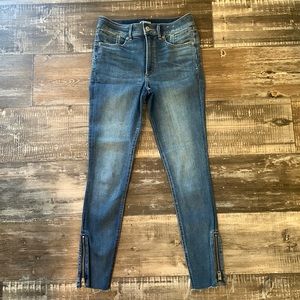 Express High Rise Ankle Zip Jeans, Size 6R